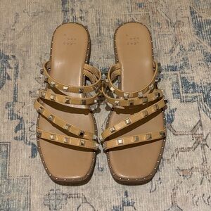 A New Day Tan Studded Women's Sandals / Size 8.5